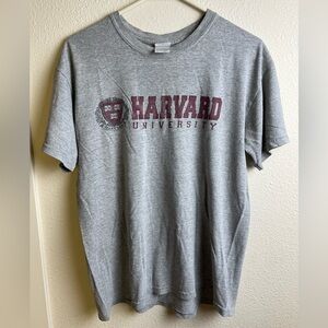 Gildan Gray Harvard University Distressed Tee Men’s Medium